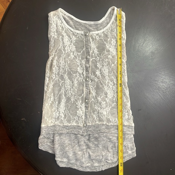 Heather grey and Lace top - Picture 9 of 10